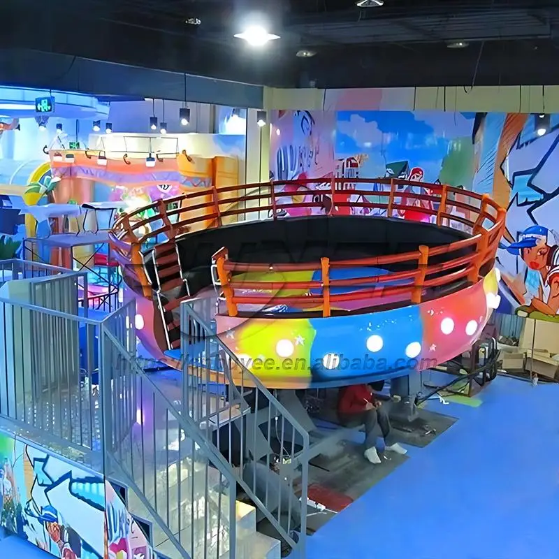 China Hot Sale Exciting Thrill Rides Fairground Amusement Park Game Machine Portable Crazy Turntable Disco Tagada With  Trailer