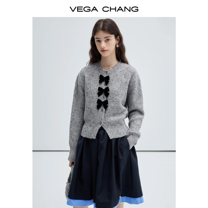 Vega Chang 2025 New Knitwear For Fall  Niche Design Miu Stylish  Butterfly Cardigan Top  Wool Sweater