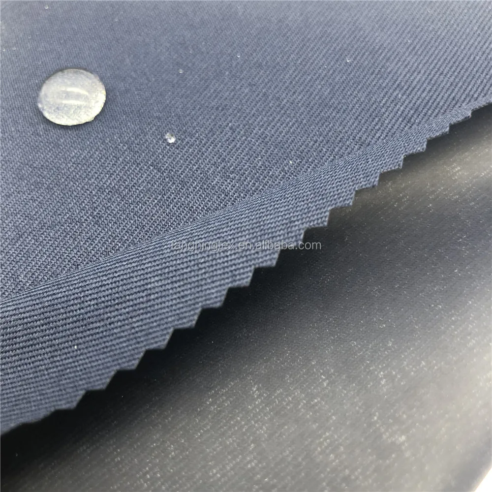 100% полиэстер 150D * 300D 2/2 саржевая габардиновая ткань, водостойкая ламинированная с мембраной из полиуретана для одежды