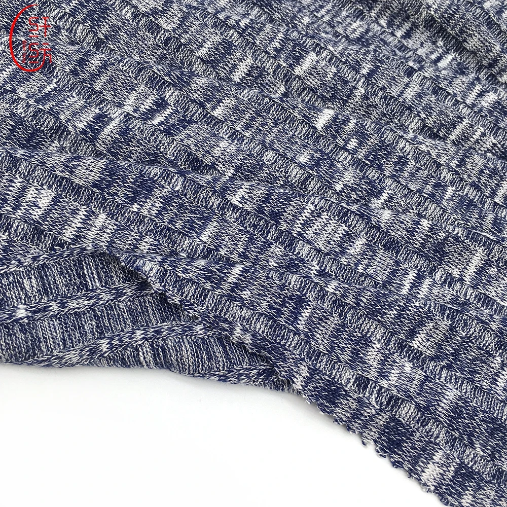 hot sales wide rib knit fabric viscose with melange for dress material