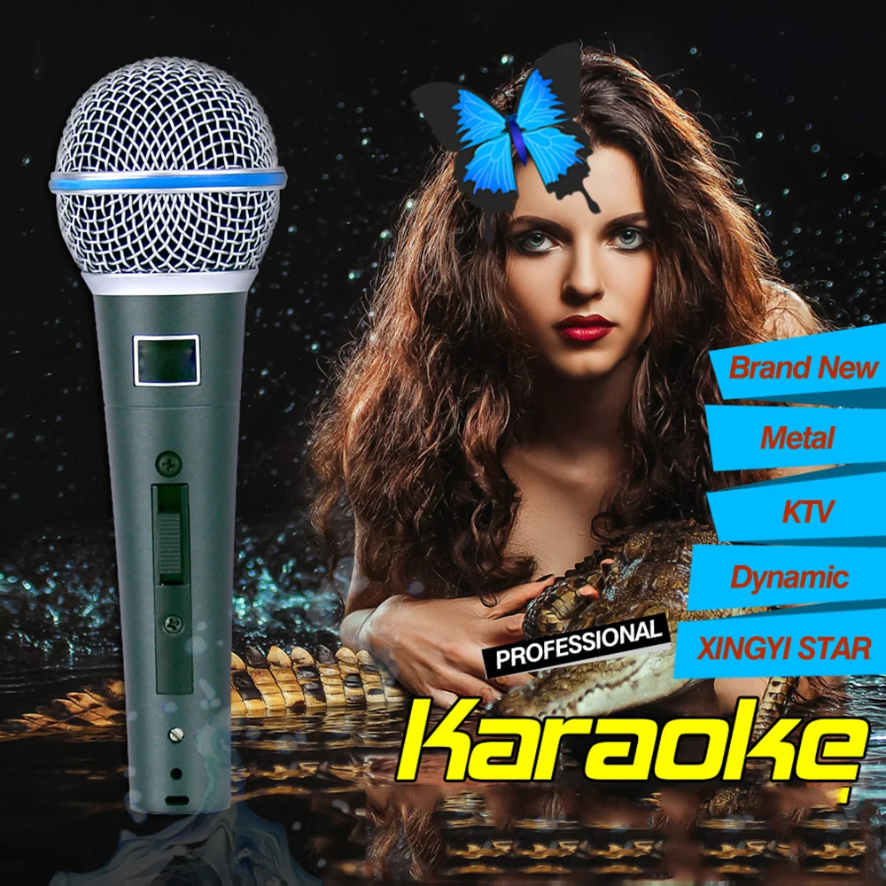 Профессиональный проводной микрофон караоке этап динамический капсула