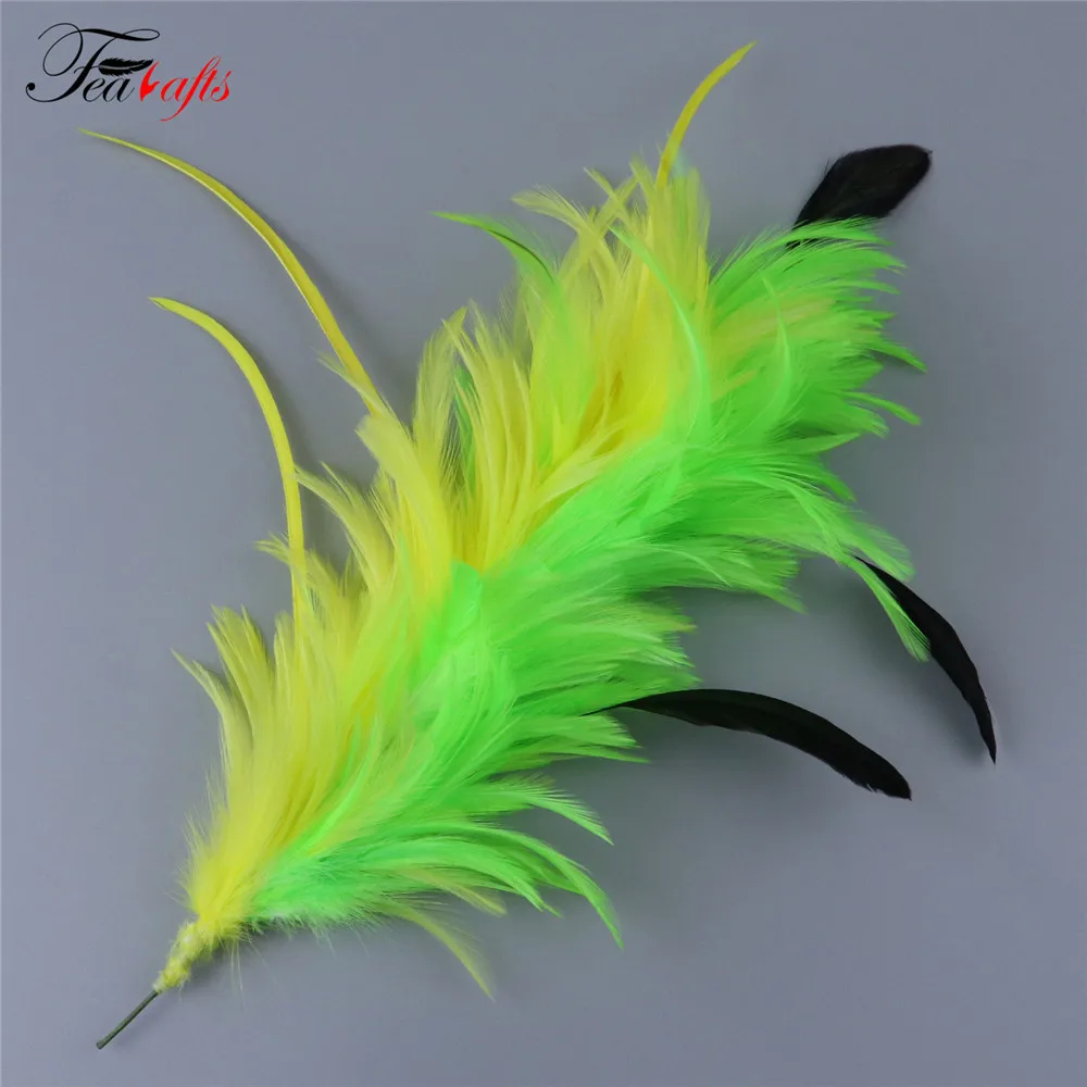 Beautiful Multiple Colors Rooster Hackle Feathers Hair Accessories Artificial Feather Flowers for Hat Decoration