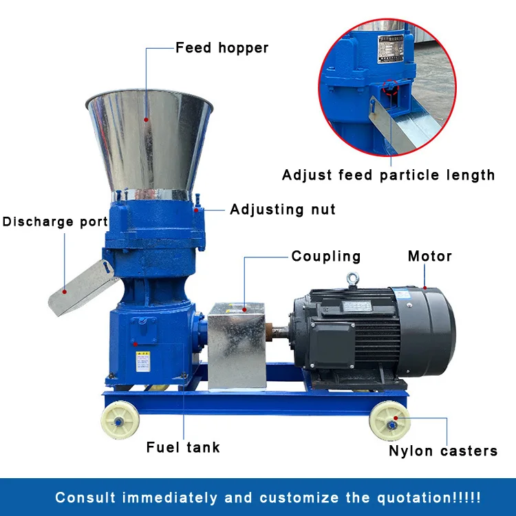 Young Bamboo Feed Pellet Granulator Machine Animal Feed Pellet Milling Machine For Chicken Pig Rabbit Food