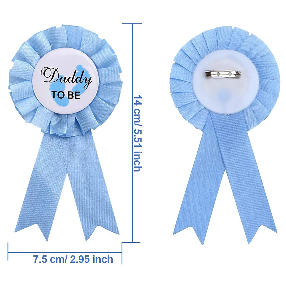 Wholesale Pink Blue Mummy Daddy To Be Gender Reveal Baby Shower Reward Ribbon Badge