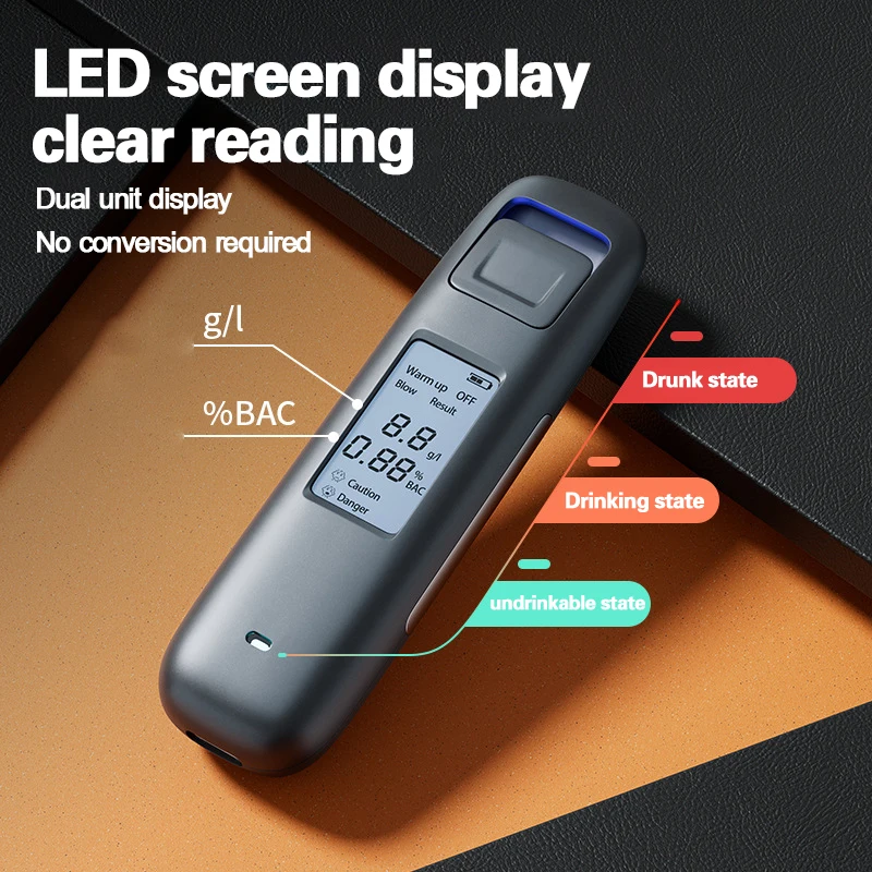 Rechargeable Portable Digital Non-Contact Breathalyzer Air Blowing Detector Alcohol Tester