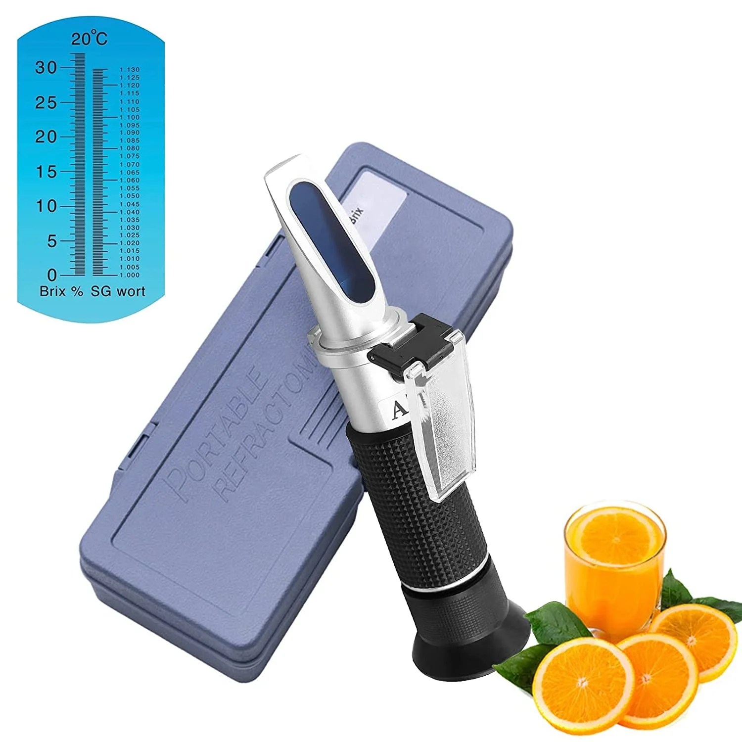 Brix Refractometer with ATC, Dual Scale - Specific Gravity & Brix, Hydrometer in Wine Making and Beer Brewing