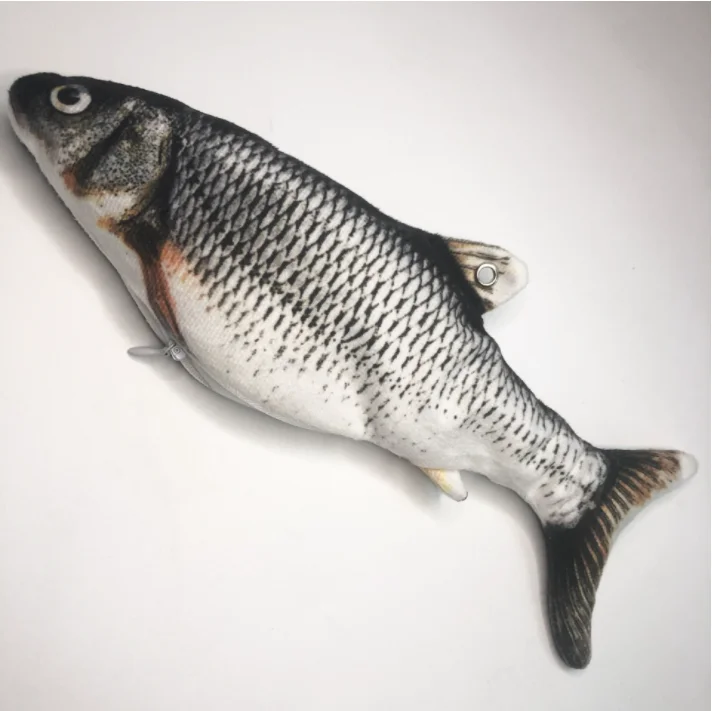 Hot Selling Electric Cotton-Made Motion Kitten Toy, Interactive Fish Cat Toy for Cat Exercise Realistic Floppy Fish Cat Toy