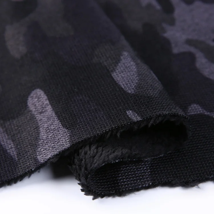 100% polyester jacket camouflage printed polar fleece bond velvet fabric for coat