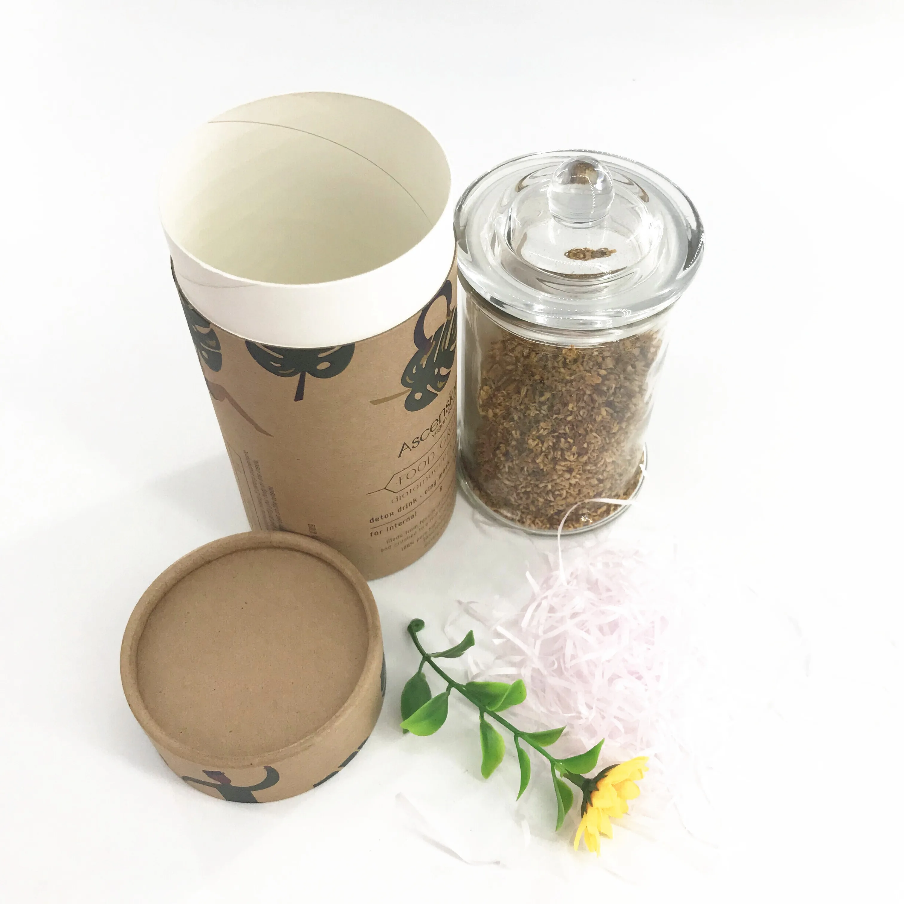 Biodegradable Food Grade Tea Powder Paper Cans Tube Cardboard Containers Kraft Cylinder Packaging Tube Loose Tea Packaging