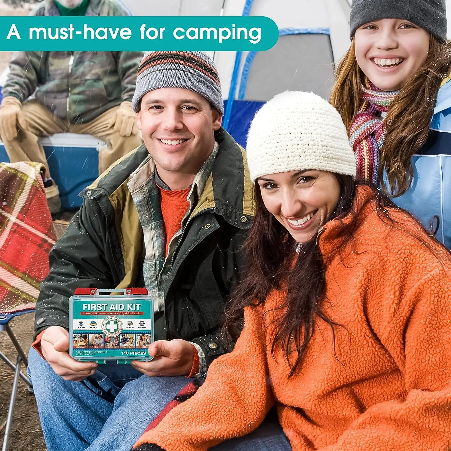 110 Pieces Trival Family First Aid Kit Box Medical Box First Aid Kit Supplies