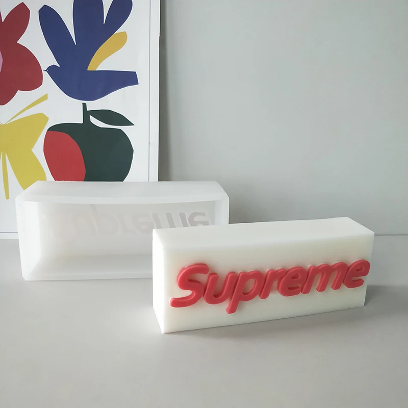 Home Decoration DIY Resin Crafts Casting Epoxy Resin Molds Big Letters Luxury Brand Logo Silicone Candle Mold