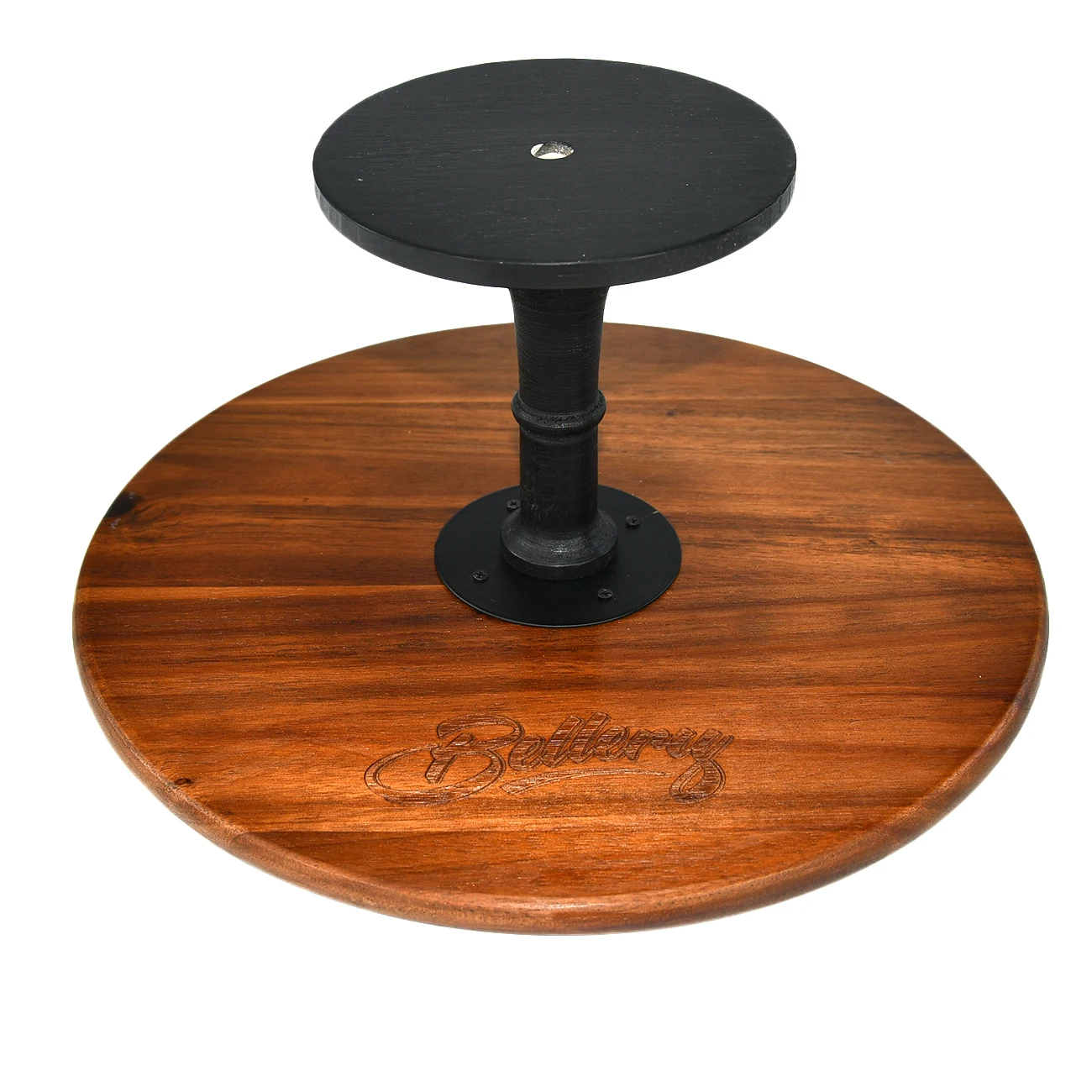 Cake Pedestal Stand Acacia Wood 13 inch with 2 Icing Spatulas Wedding and Birthday for Use at Parties Weddings Restaurants