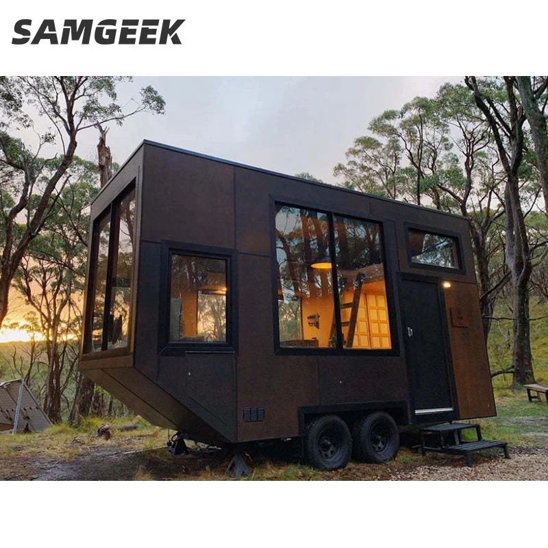Роскошное садовое здание крошечный Лофт трейлер дорожные легкие стальные конструкции деревянные сборные