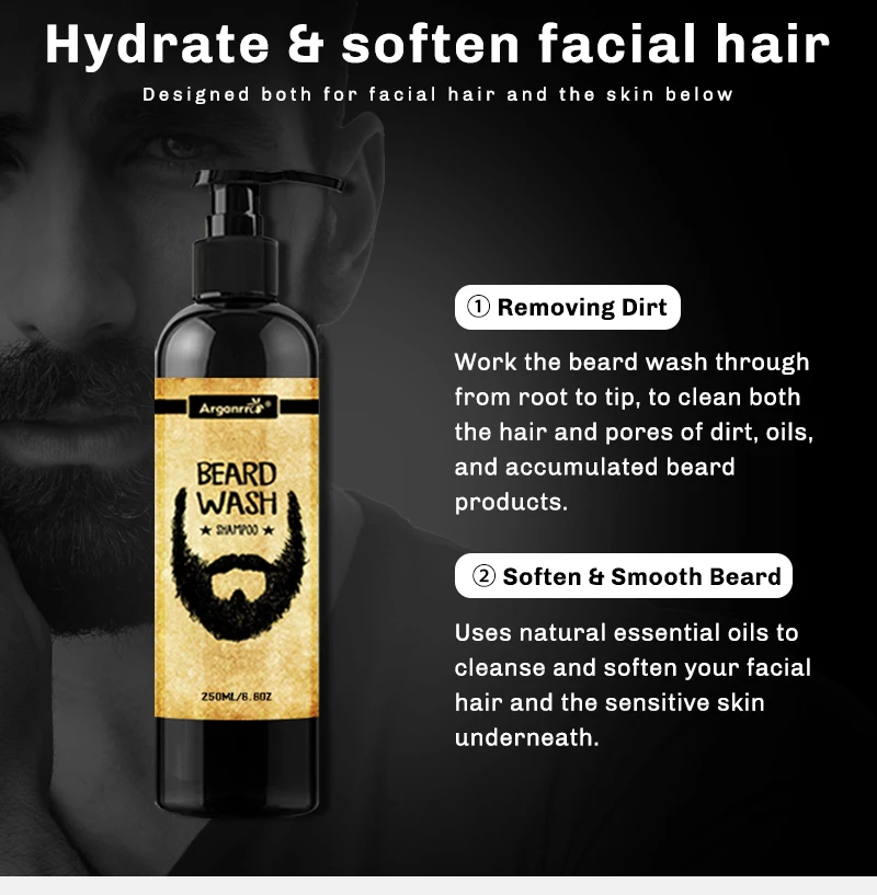 Private label custom beard shampoo and conditioner for men