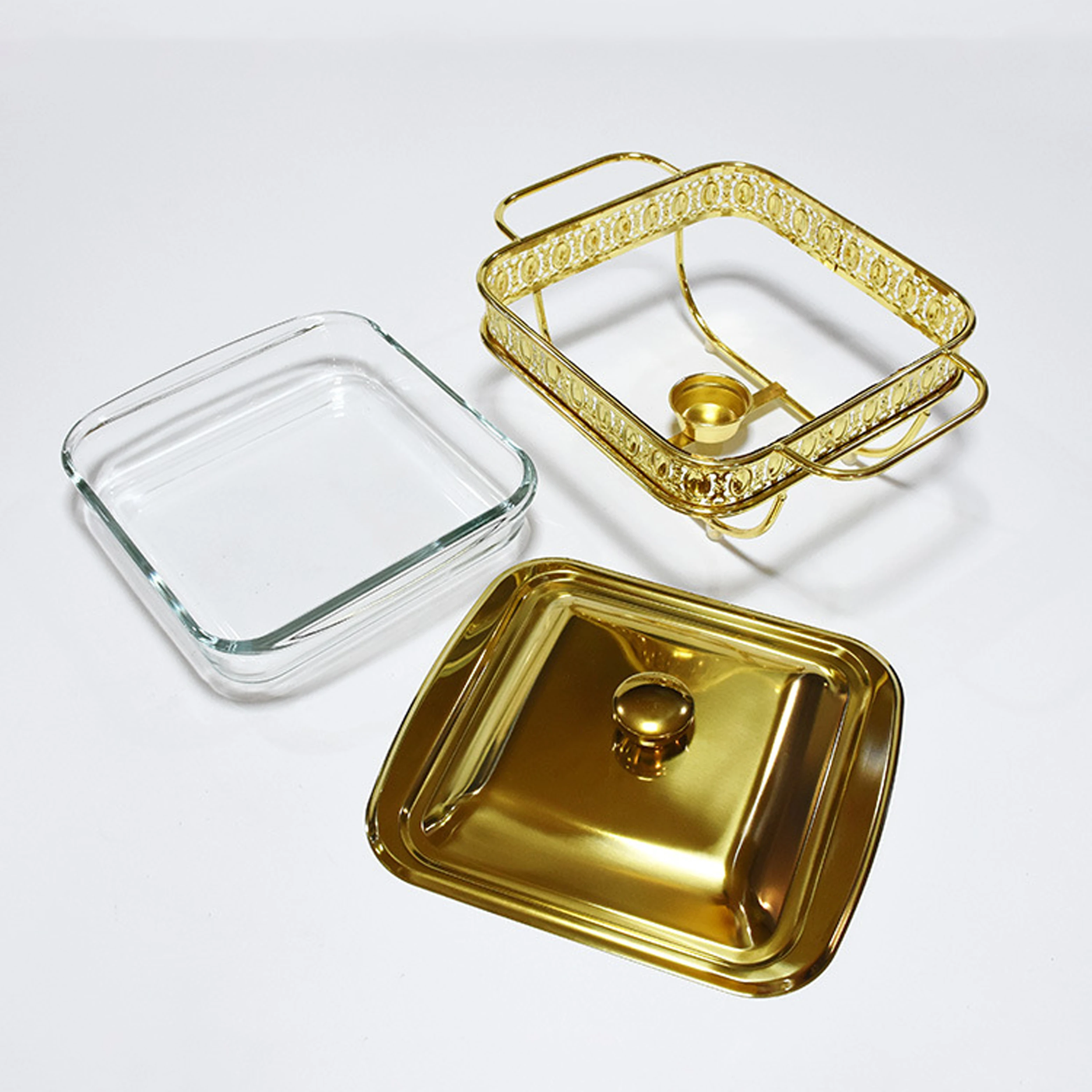 YITIAN New Product Hotel Buffet Catering Hanging Stainless Steel Serving Glass Chafing Dish Buffet Set