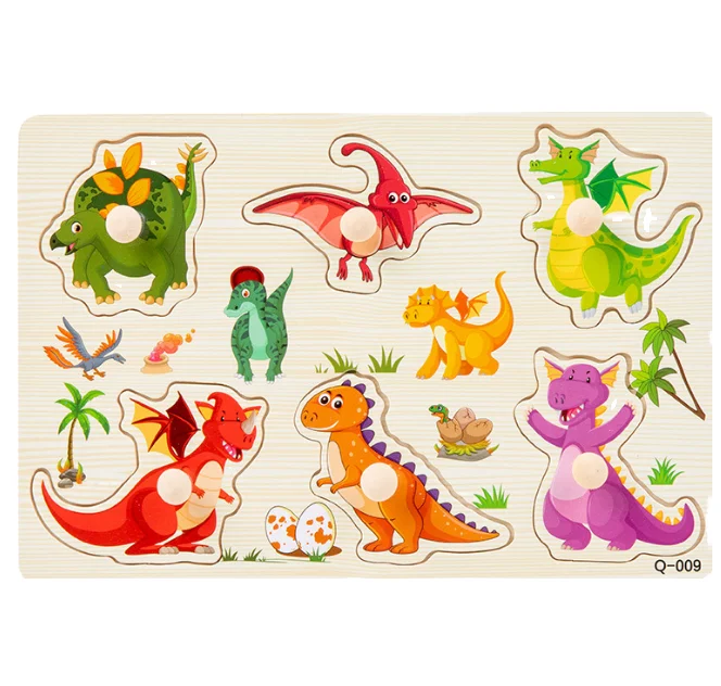 Children Baby Educational Toys Wooden Mushroom Nail Hand Grab Board Matching Puzzle Montessori Early Education Puzzle Board