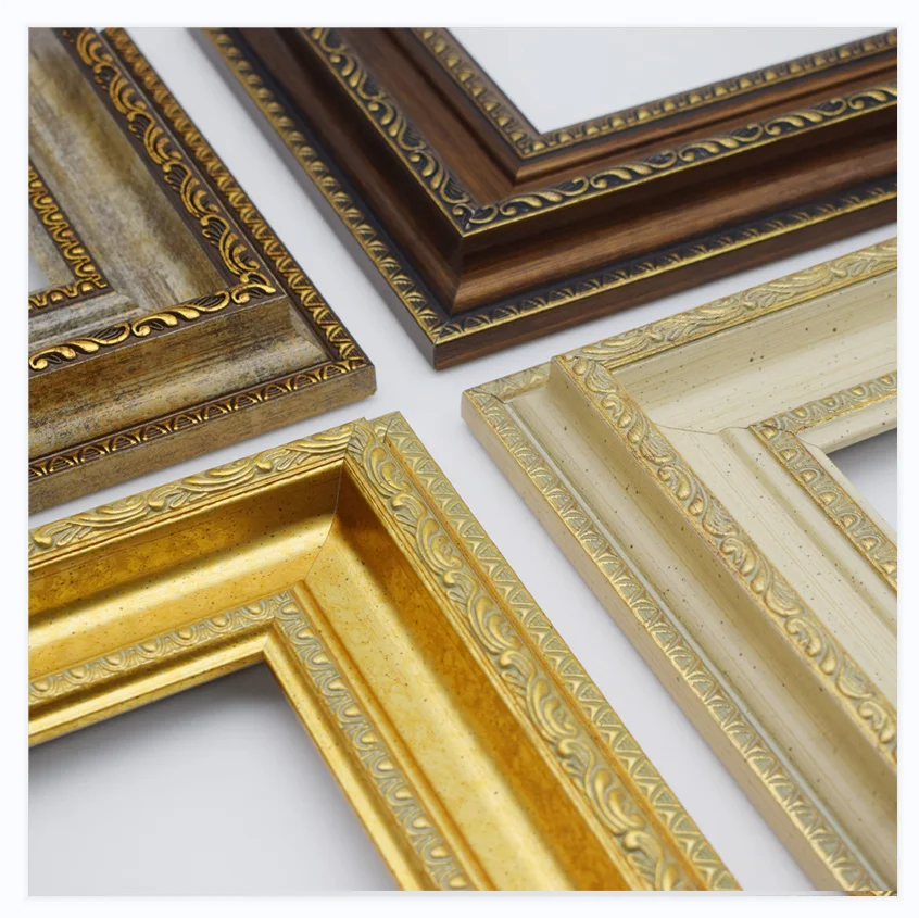 American Decorative Painting Gold Photo Frame Line European Vintage Picture Frame Mirror Frame Oil Decorative Strip