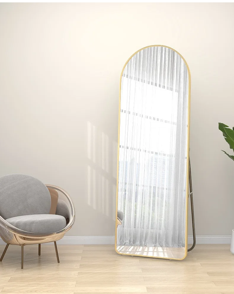 European Art Arched Wall hanging Full Length Mirror large standing floor Fitting Mirror