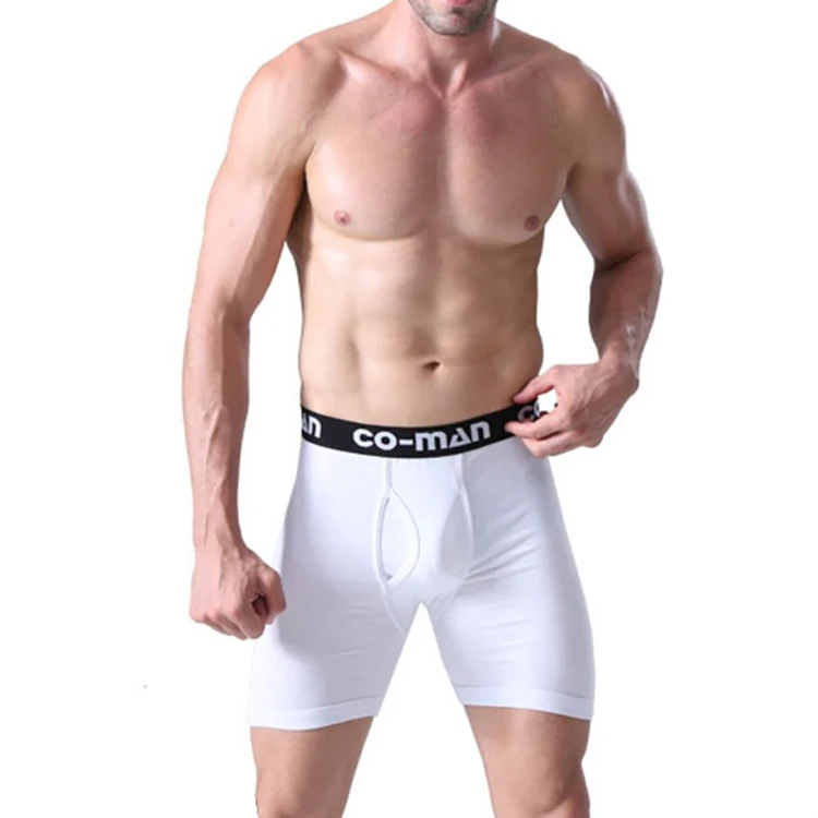 2022 Custom LOGO cotton underwear with pocket Two Pouch Open Plus size white shorts mens boxers