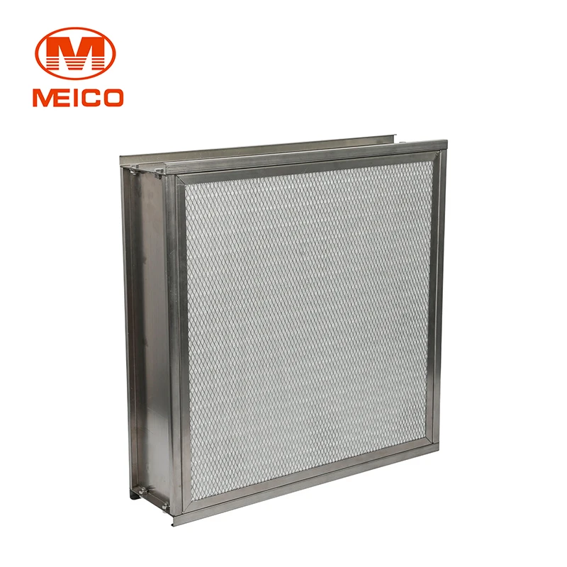 Heat Resistance Air Filter Fiberglass Filter Stainless Steel Frame Fiberglass HEPA Filter Silicon Free