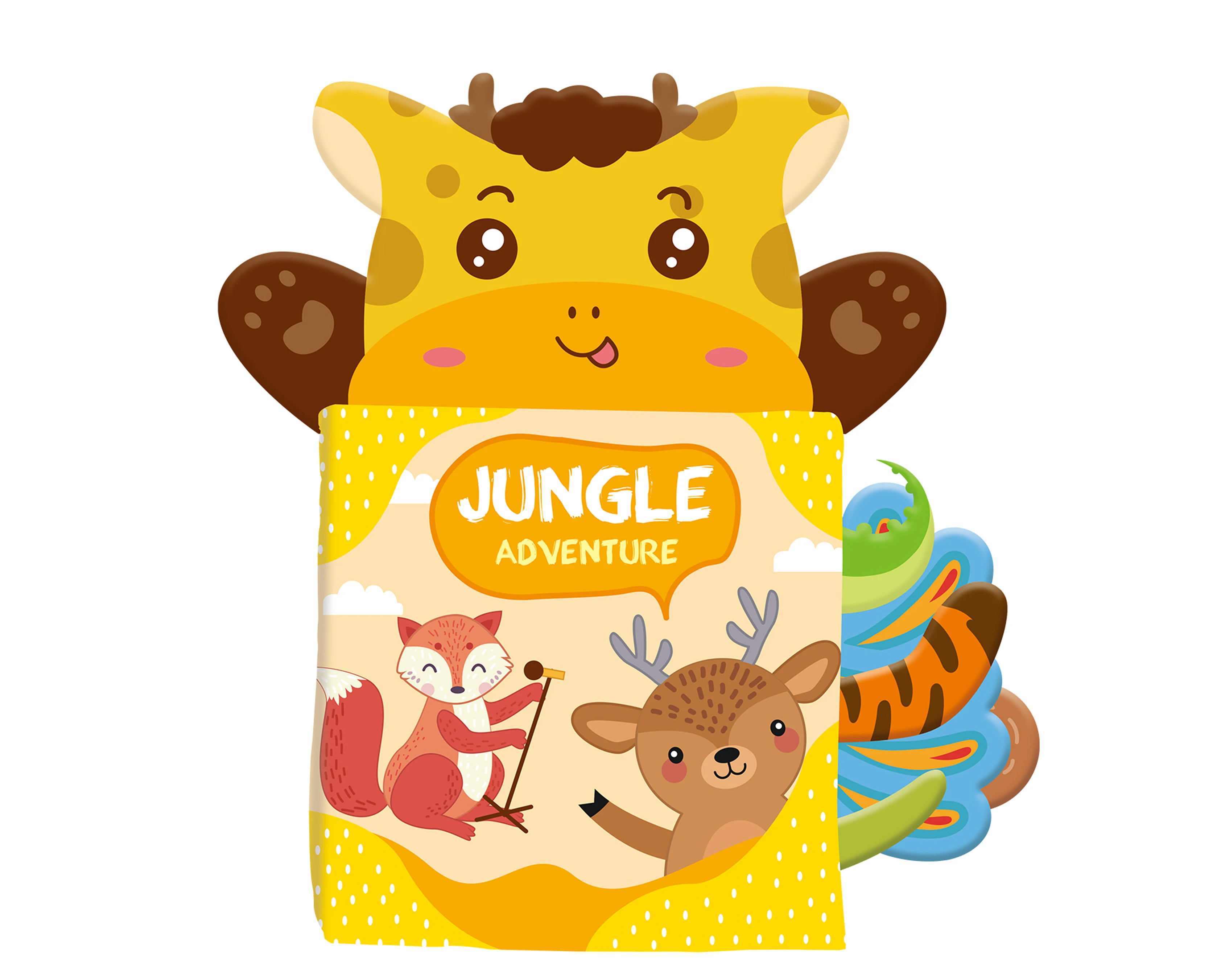 High Quality Baby Touch Soft Cloth Book 3D Jolly Baby Washable Jungle Animal Sensory Cloth Book For Kids Early Educational Toys