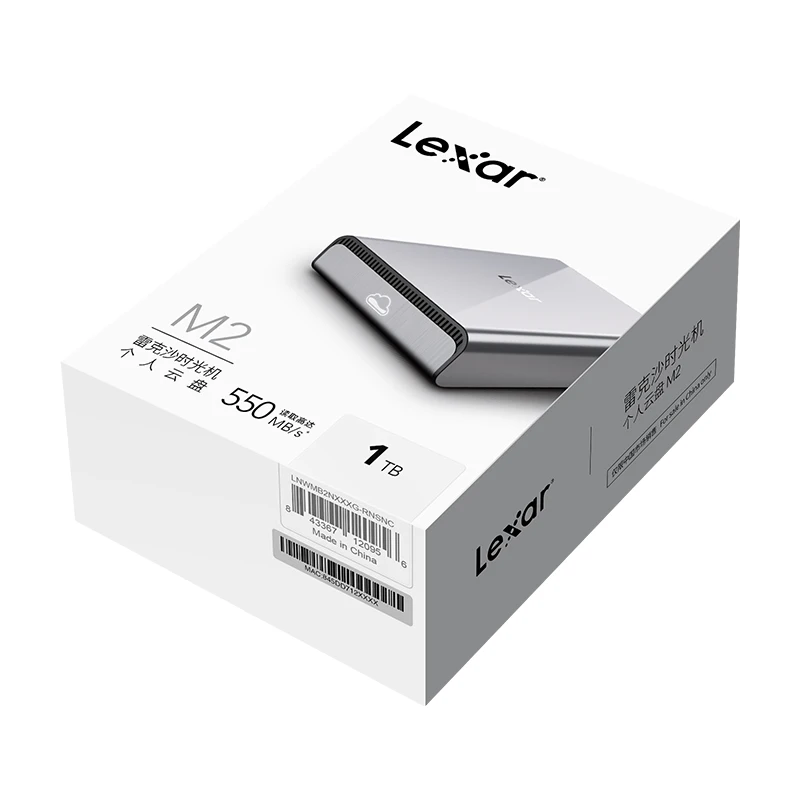 Lexar SSD M2 OTA Time Machine Personal Cloud mobile hard disk Solid State Drives Speeds up to 550MB/s AES encryption