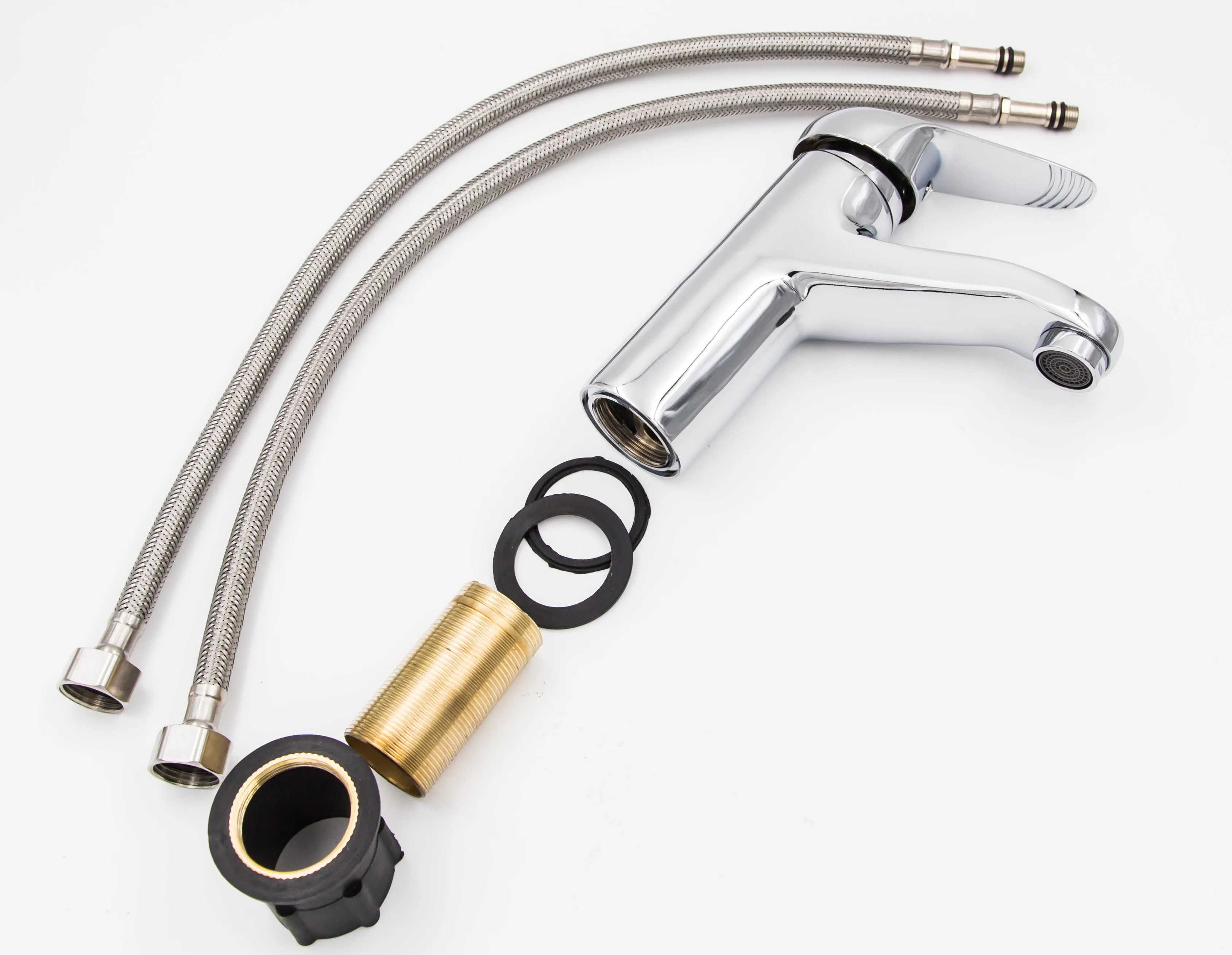 SF-3201 Single lever single hole deck mounted zinc body zinc handle water save 40mm cartridge chrome plate faucet basin mixer