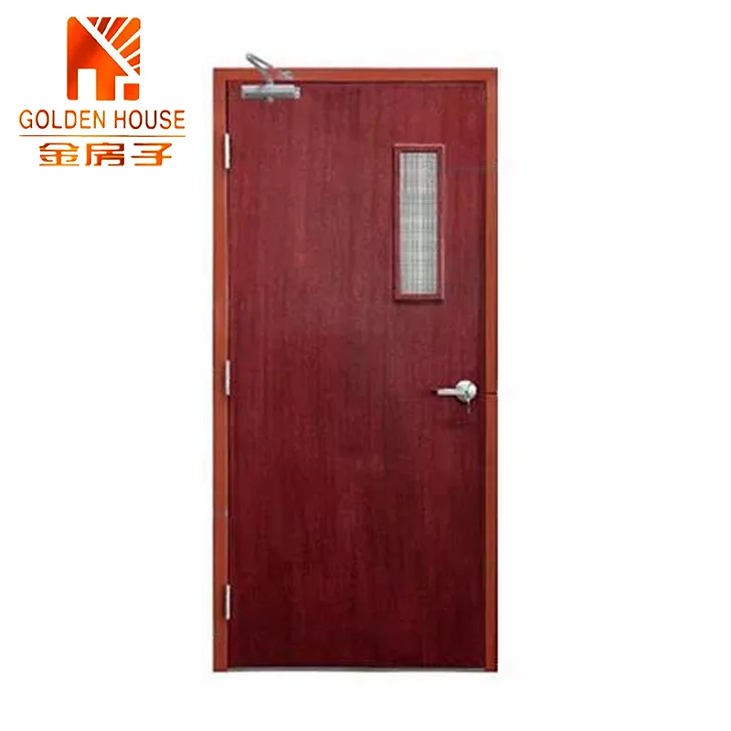 Hot Selling Good Quality Classic Design wh Approved fire rated door interior wood fireproof door with 90minutes fire resistant