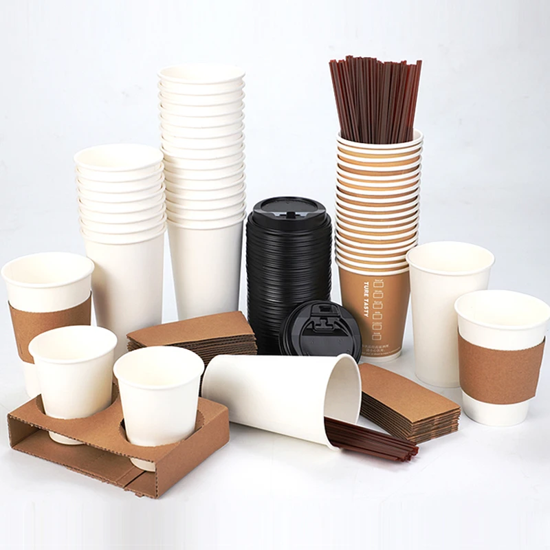 New Style Hot Sale Custom Printed 8 Oz 12 Oz 16 Oz Single Wall Paper Coffee Cups Double Wall Paper Cup Disposable Paper Cup