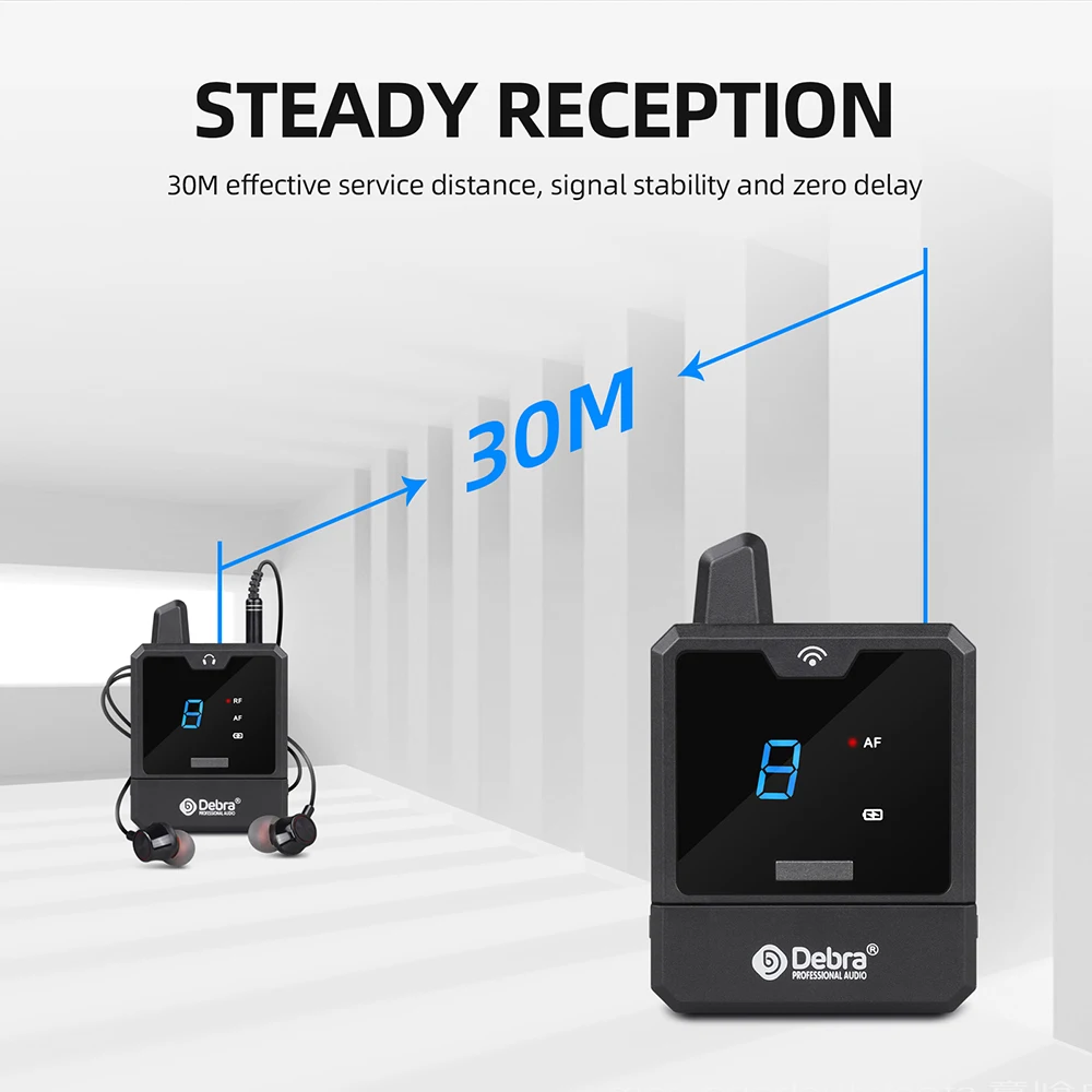 UHF Wireless In-ear Monitor System Professional Singing Sound System Radio Broadcasting System Dynamic Microphone Debra Audio