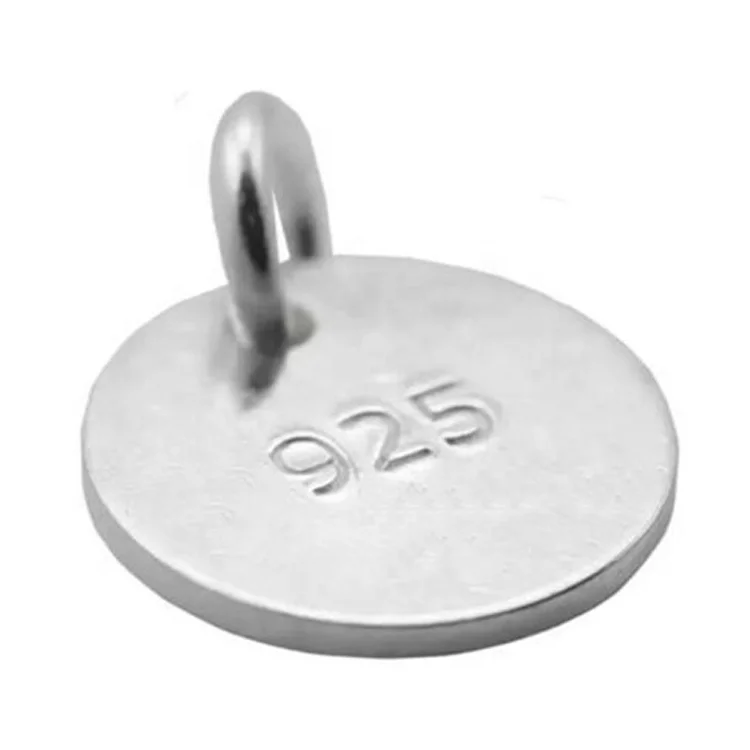 Jewelry Tag with Logo Engraved on Round Disc rose gold coin Tags custom for unisex