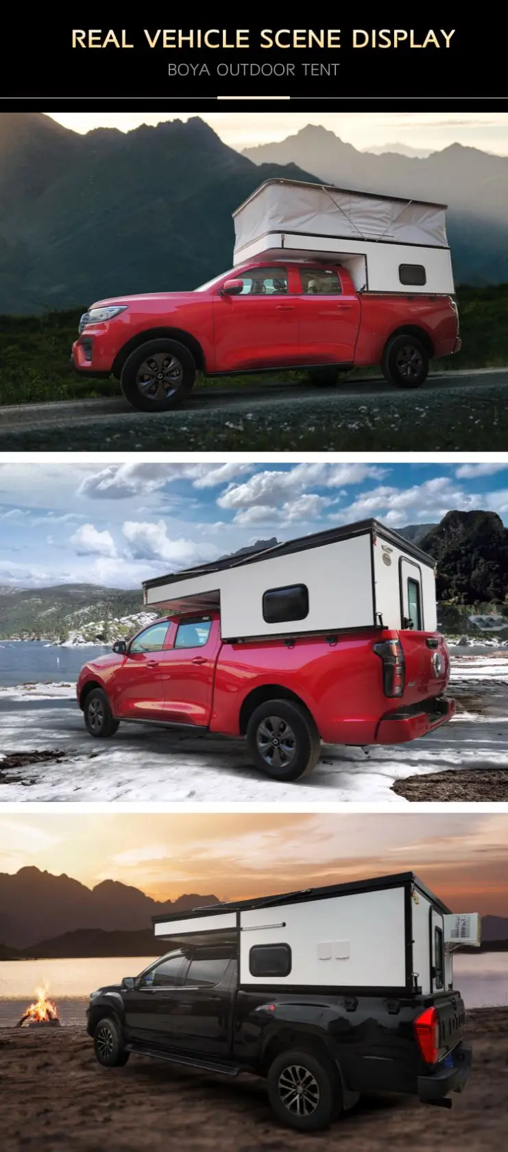 Custom hot selling Waterproof Truck camper Canopy pickup hardtop canopy for Ford F150 hilux Ford Ranger Raptor