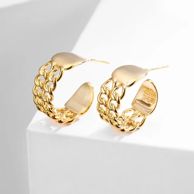 Hollowing Minimalist Gold Color Earrings Metal Large Circle Geometric Round Big Earrings For Women Wedding Party Jewelry Brinco