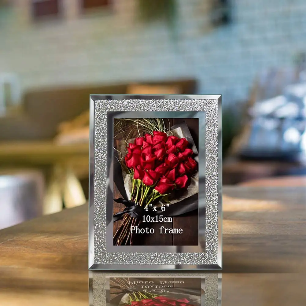 
Amazon hot sale home decoration glass picture frame size a4 wholesale Crystal photo frame glass 