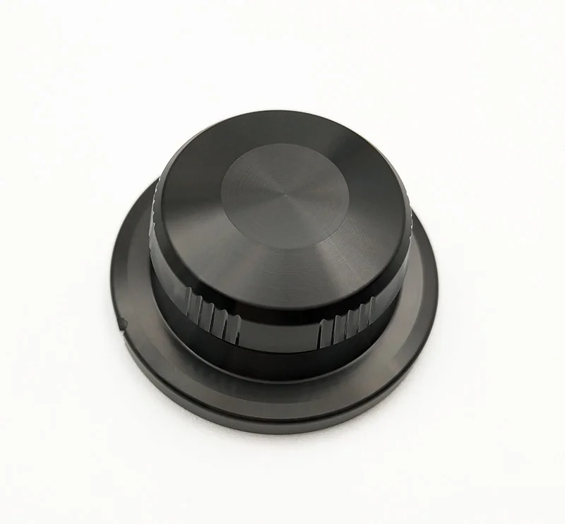Diameter 24mm Aluminum skirt cap-style knobs set screw instrument to rotate wireless black volume Control knob