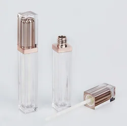 Empty rose golden silver Lipgloss square private label lip gloss tubes 7ml Lip gloss base Lip Balm Container lipstick containers