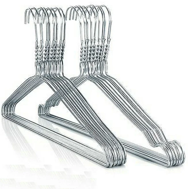 16 Inch Steel Metal Wire Clothes Hangers 13 Gauge Silver