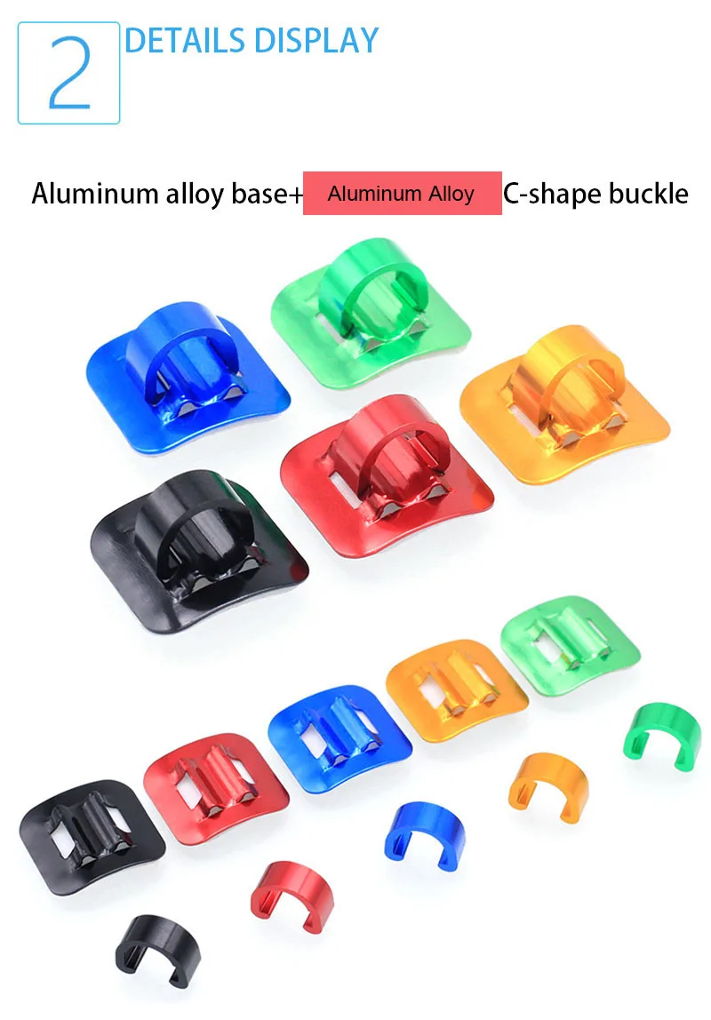 RANAGO 6061 Aluminum Alloy MTB Road Bike Brake Gear Shift Cable Guider Wire tubing Clamp Outdoor BMX Cycling Bicycle Cable Clips