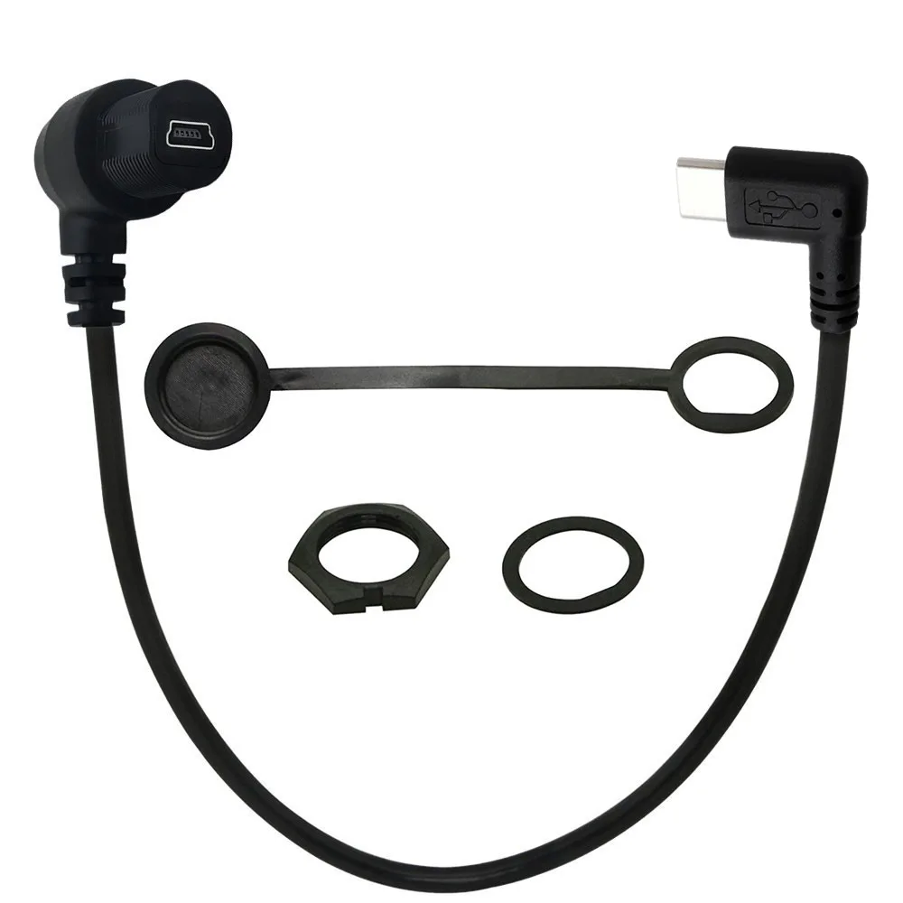 Угол наклона Mini 5P USB-B кабель к USB C Type-C панель данных удлинитель Type для автомобиля грузовик лодка мотоцикл приборная