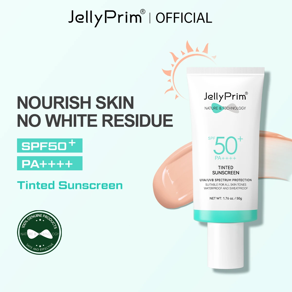 OEM tinted sunscreen Private label Natural organic Moisturizing UVA UVB Sunblock Repairing Sun Damage Sunscreen Cream