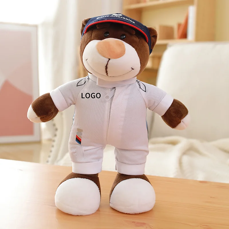 Custom Creative Motorcycle racing machine repair Bear Teddy bear toy Rally bear motorcycle helmet Jacket Clothes Dolls gift