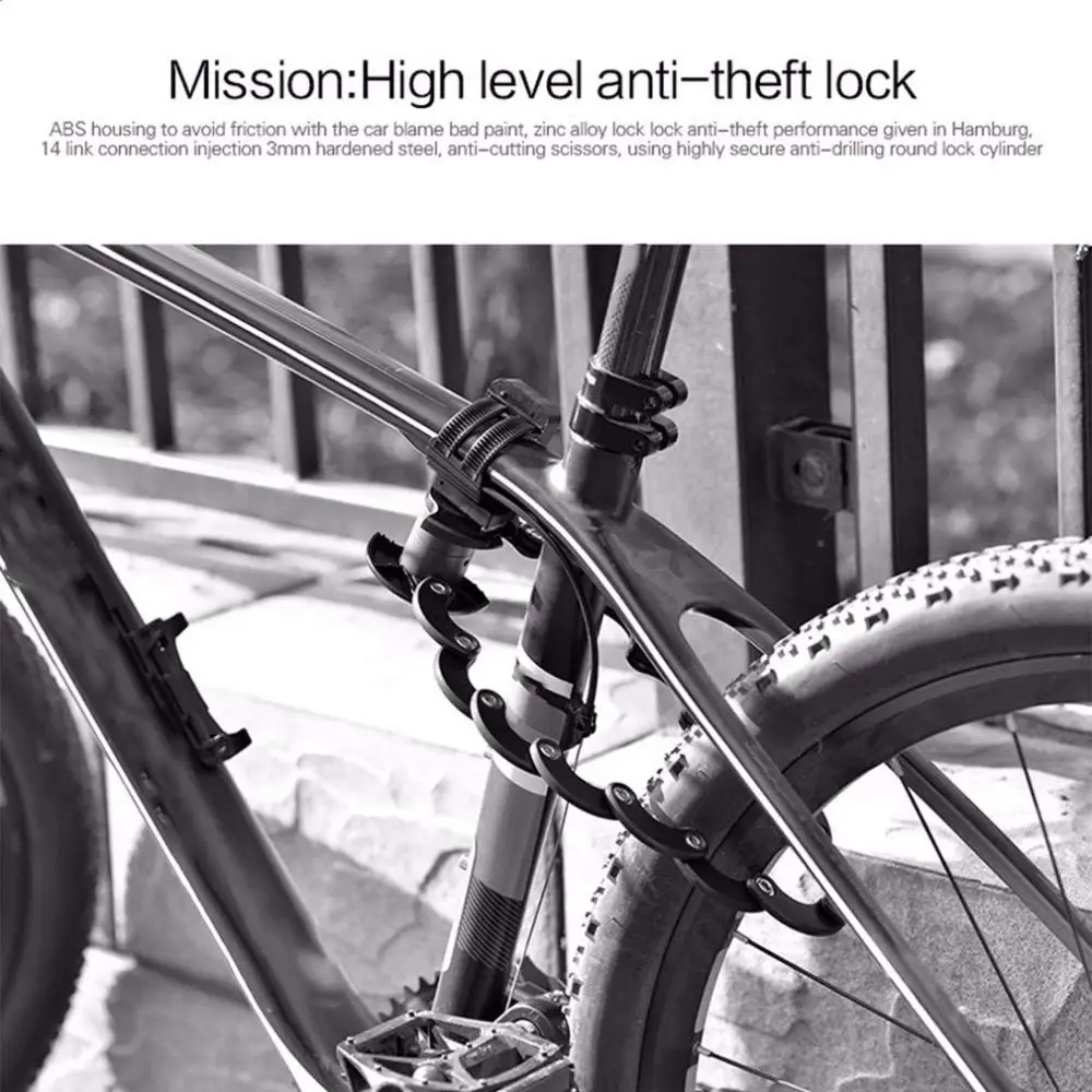 zhenzhi Safety anti-theft bike folding lock, hamburger-shaped steel lock padlock suitable for electric motorcycle mountain bike