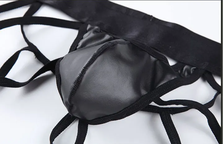 sexi mature leather mesh transparent G strings lingerie men sexy boxer