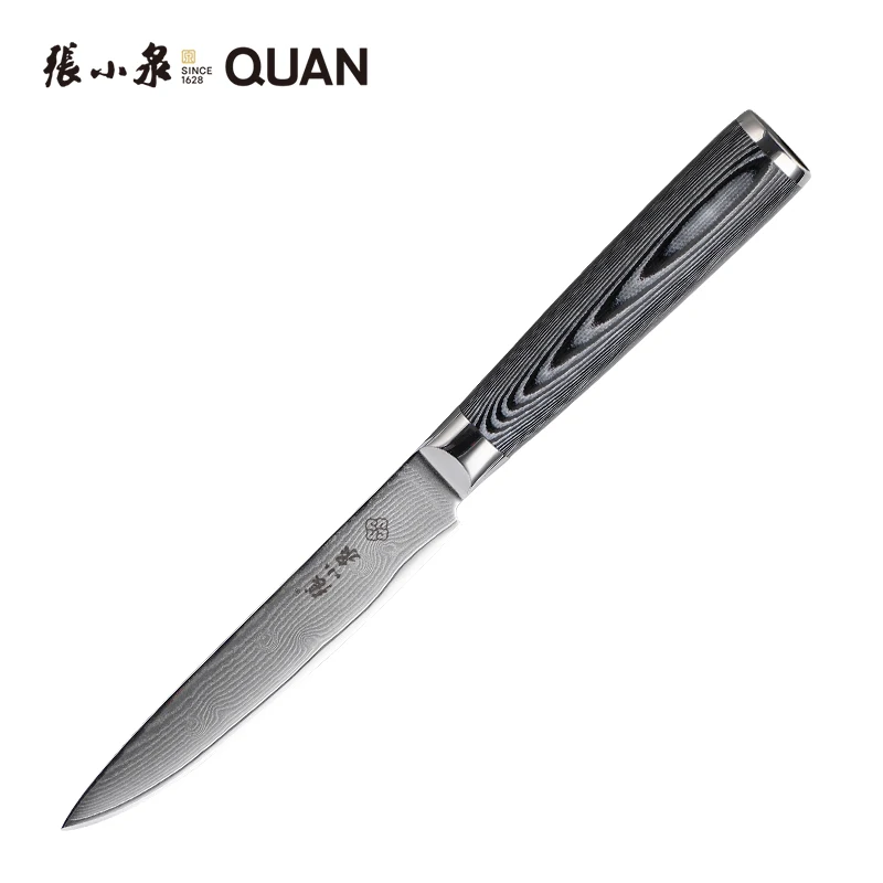 Luxury G10 Handle Japanese 3 PCS Damascus Knife Set with Sliding Wood Box