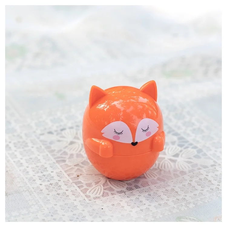 Cute Fox Shape Tinted Lip Balm Custom Logo Lip Repair for Kids Hydrating Private Label Lip Balm