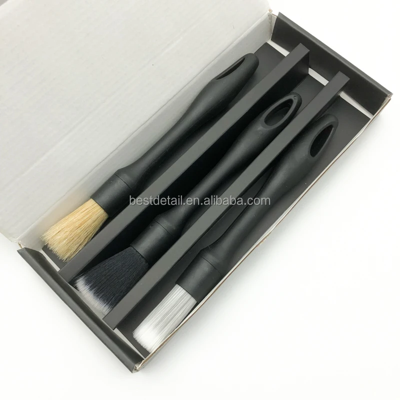 3-pack Multi Interior Detailing Brush Set for Auto Car Wash Cleaning Brush