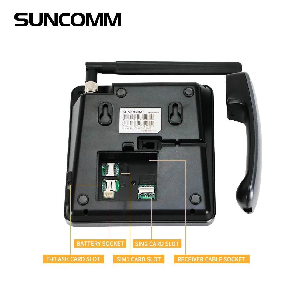 Hot Sale SUNCOMM G518 SIM Card MP3 Music Playback  Wireless Desktop Phone Four Colors Support Mural Cordless Telephones Home Use