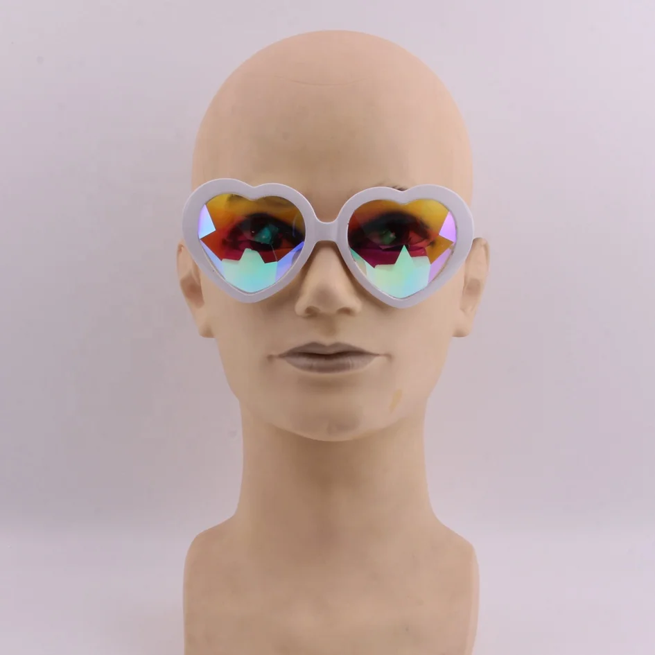 New Design Carnival Heart Shape Sunglasses Kaleidoscope Glasses Rave Party Kaleidoscope coated film lens eyeglasses
