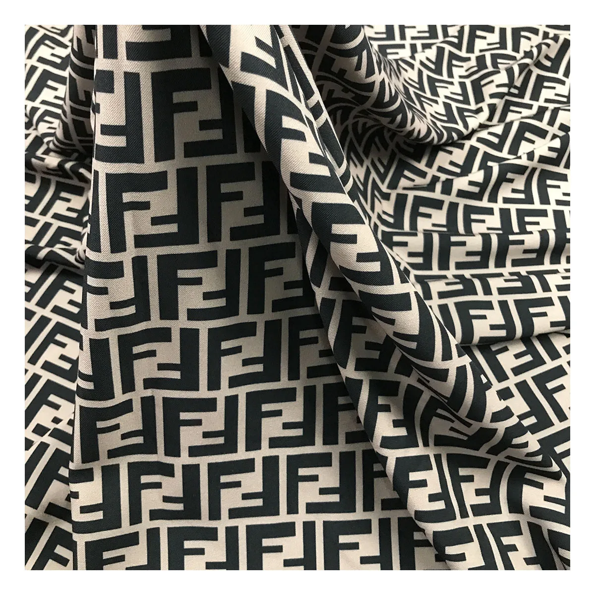 The factory outlet popular F design digital printed twill 4 way stretch woven fabric for clothing