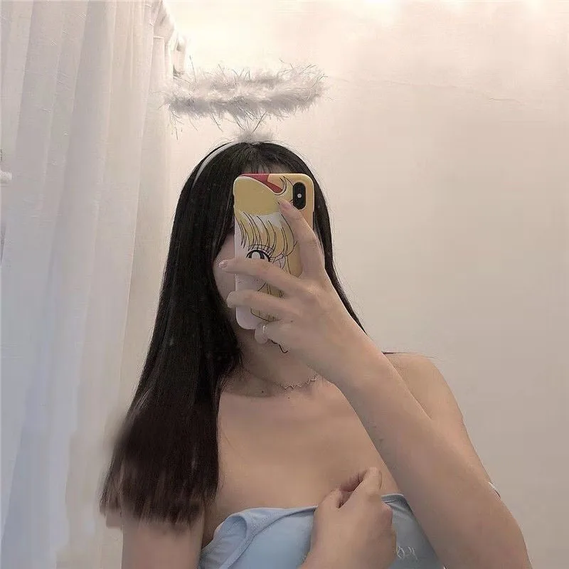 Hot selling angel halo feathers cute funny hair card super fairy photography essential dance festival hair accessories